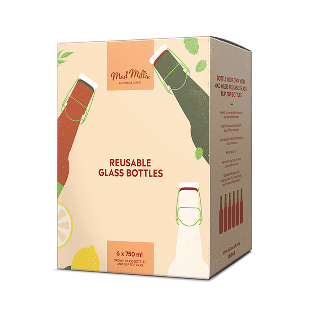 Mad Millie Reusable Brown Glass Flip Top Bottles 750ml x 6-1.jpg